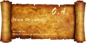 Onea Ariadné névjegykártya